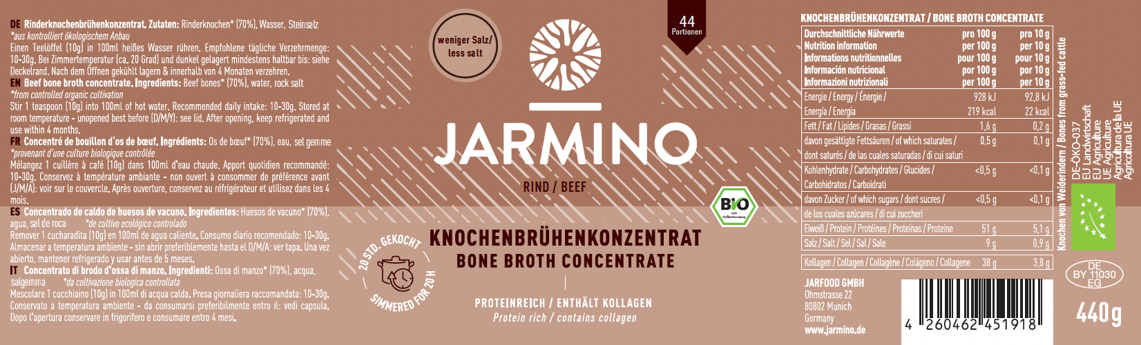 Botten Bouillon Concentraat Rund - VERLAAGD ZOUTGEHALTE (440 g)
